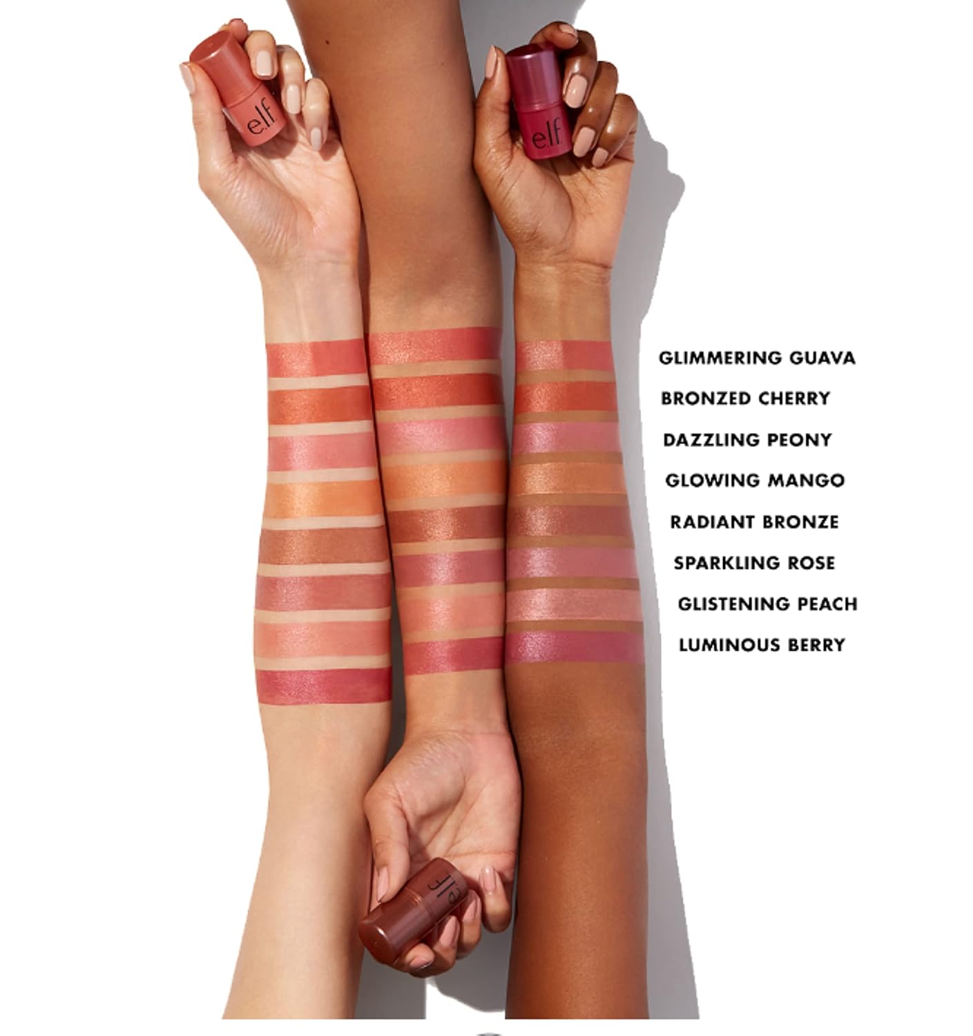 Rubor Multibarra monocromática, color lujosamente cremoso y mezclable, para ojos, labios y mejillas e.l.f.